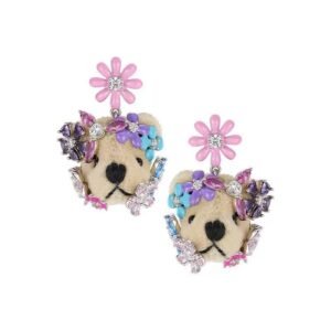 Y2K Sweet - Cool Floral Teddy Bear Earrings