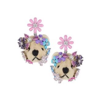 Y2K Sweet - Cool Floral Teddy Bear Earrings