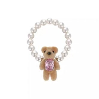 Y2K Pearl & Teddy Bear Rhinestone Bracelet