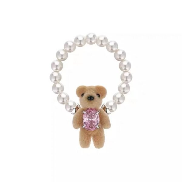 Y2K Pearl & Teddy Bear Rhinestone Bracelet