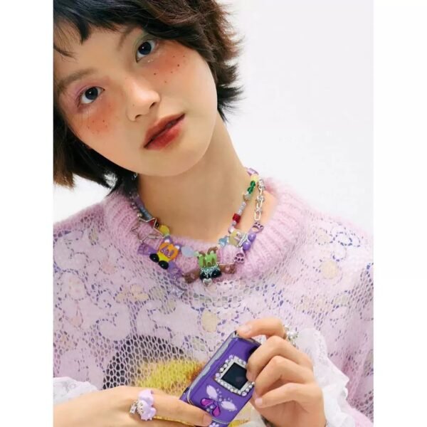 Y2K Dreamy Little Bear Color - Block Bead Chain