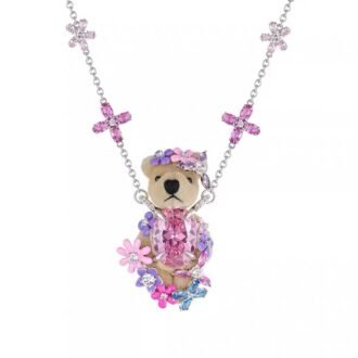 Millennium Dreamy Flower - adorned Teddy Bear Choker