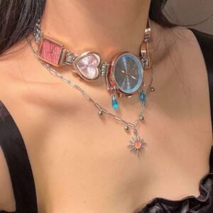 Y2K Time - Mix Layered Choker